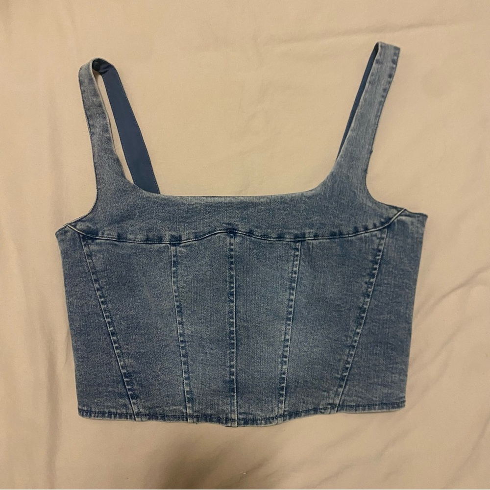 Stylish Denim Blue Crop Top